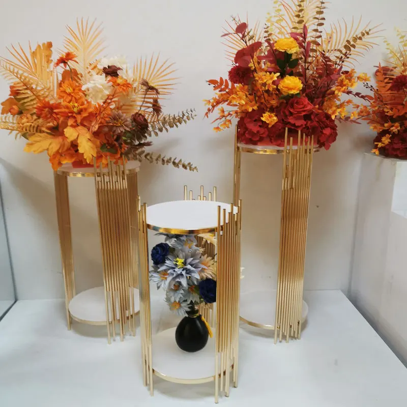 Gold Round Metal Plinths Weddi - Dessert Table Backdrop 评论和价格