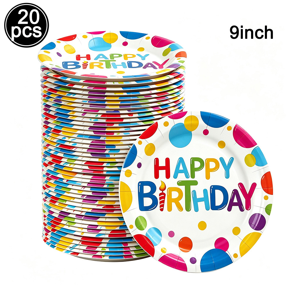 Colorful Polka Dot Happy Birth - Paper Straw Color 评论和价格
