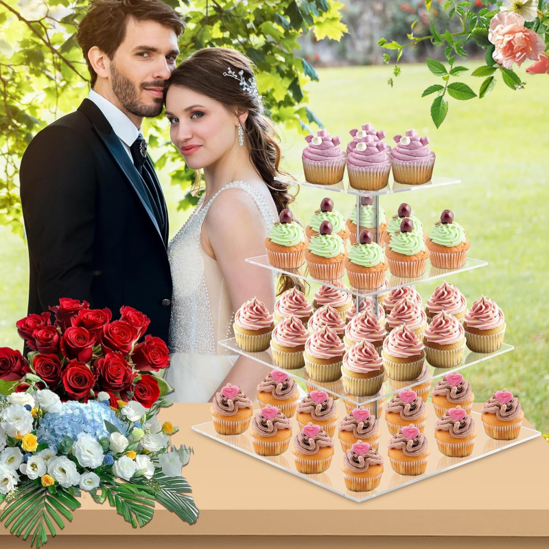 YestBuy 4 Tier Acrylic Cupcake - Cupcake Stand Tier 评论和价格