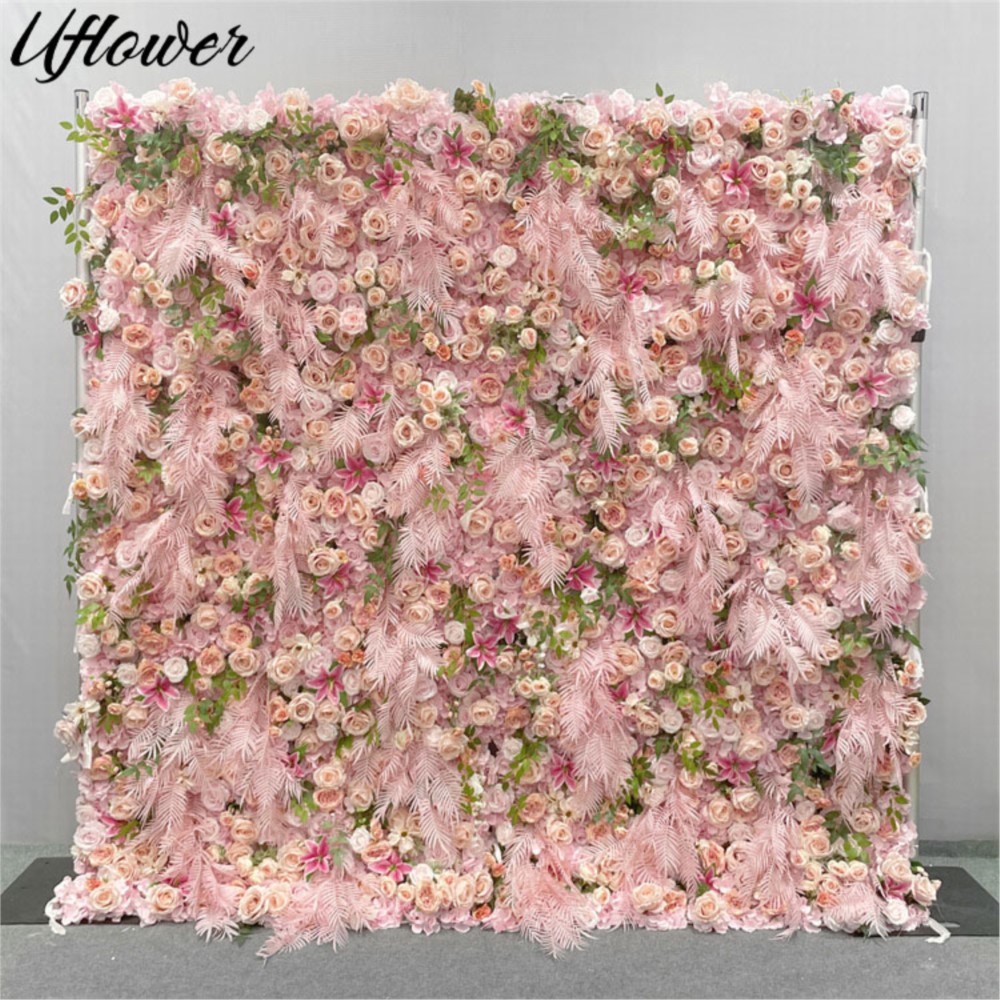 Uflower 5D Pink Rose Cloth Flo - Flower Wall Panel 评论和价格