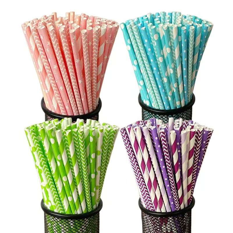 100 disposable biodegradable s - Paper Straw Color 评论和价格