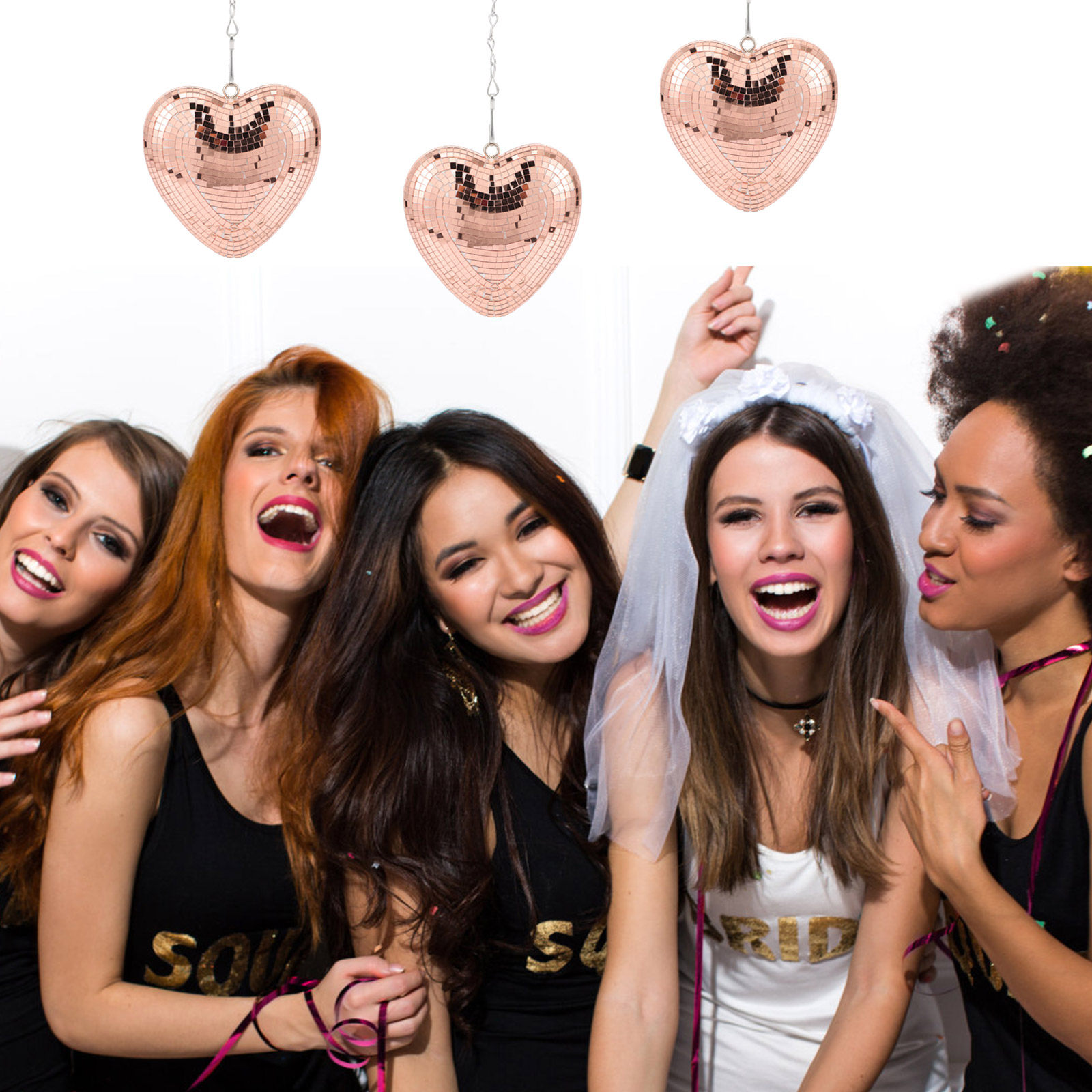 Hanging Heart Disco Ball Decor - Event Party Shop 评论和价格