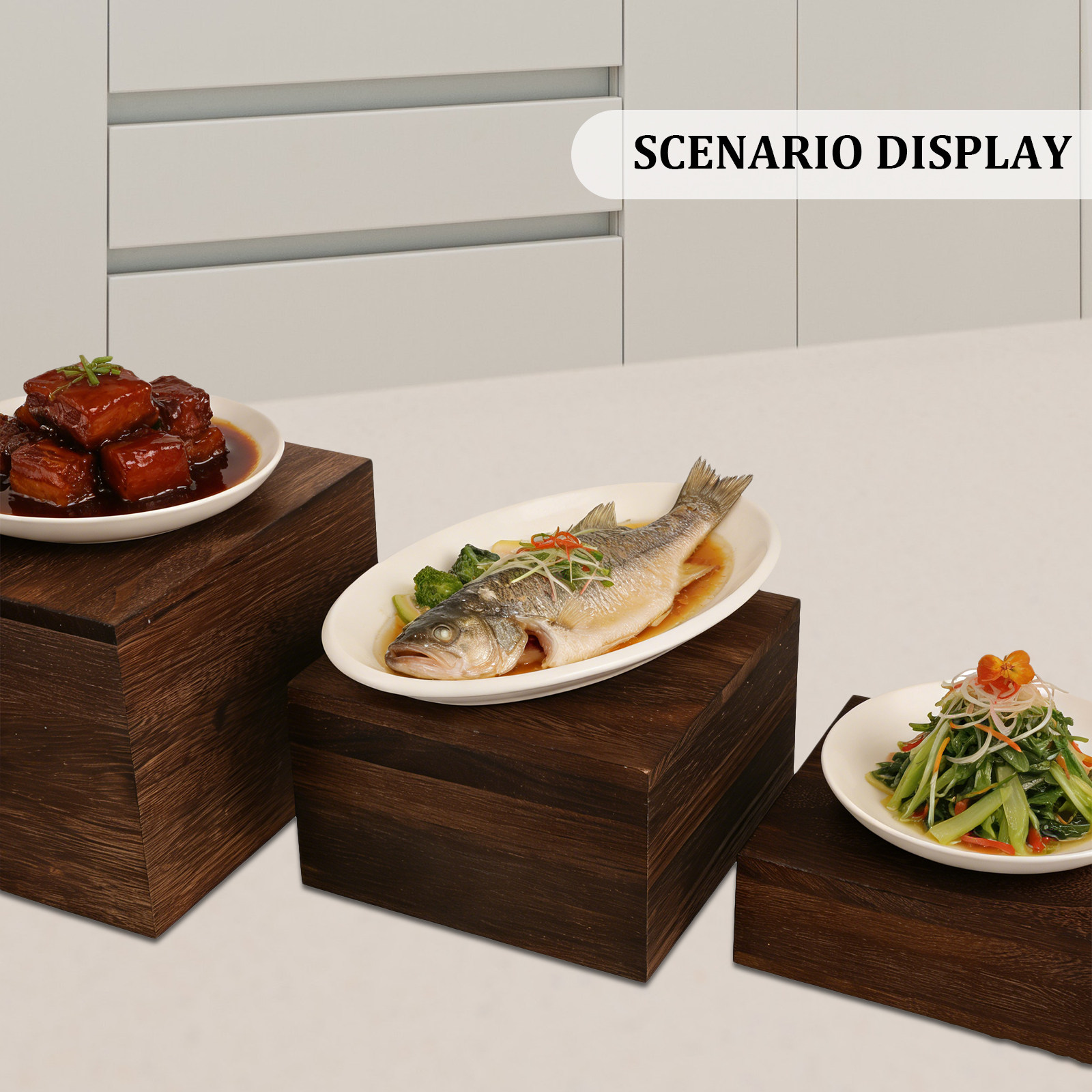 3Pcs Wooden Cake Display Stand - Cupcake Stand Tier 评论和价格