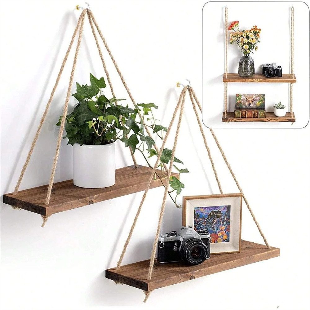 1Set Wood Hanging Shelves Swin - Flower Wall Panel 评论和价格