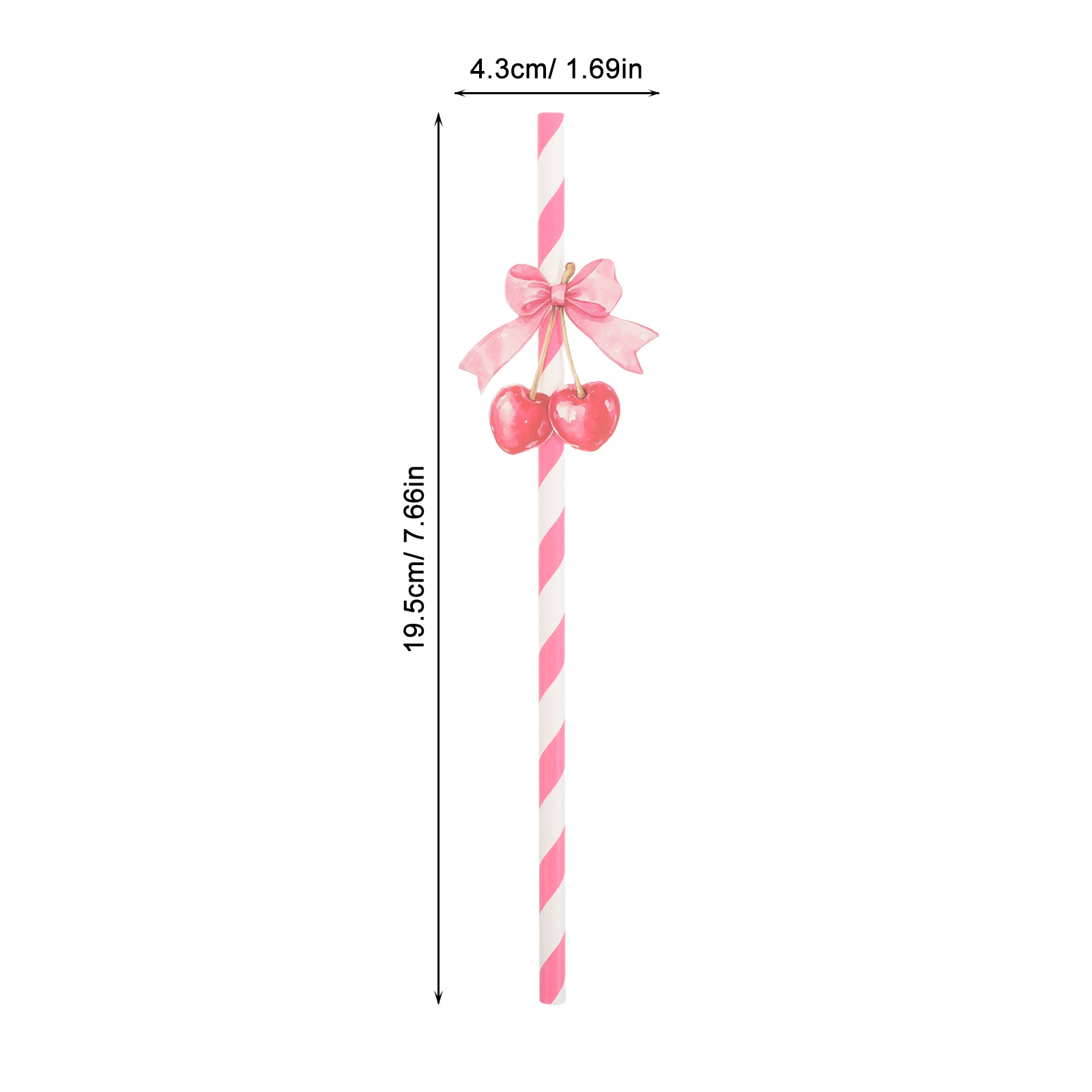 50Pcs Cherry Themed Paper Stra - Paper Straw Color 评论和价格