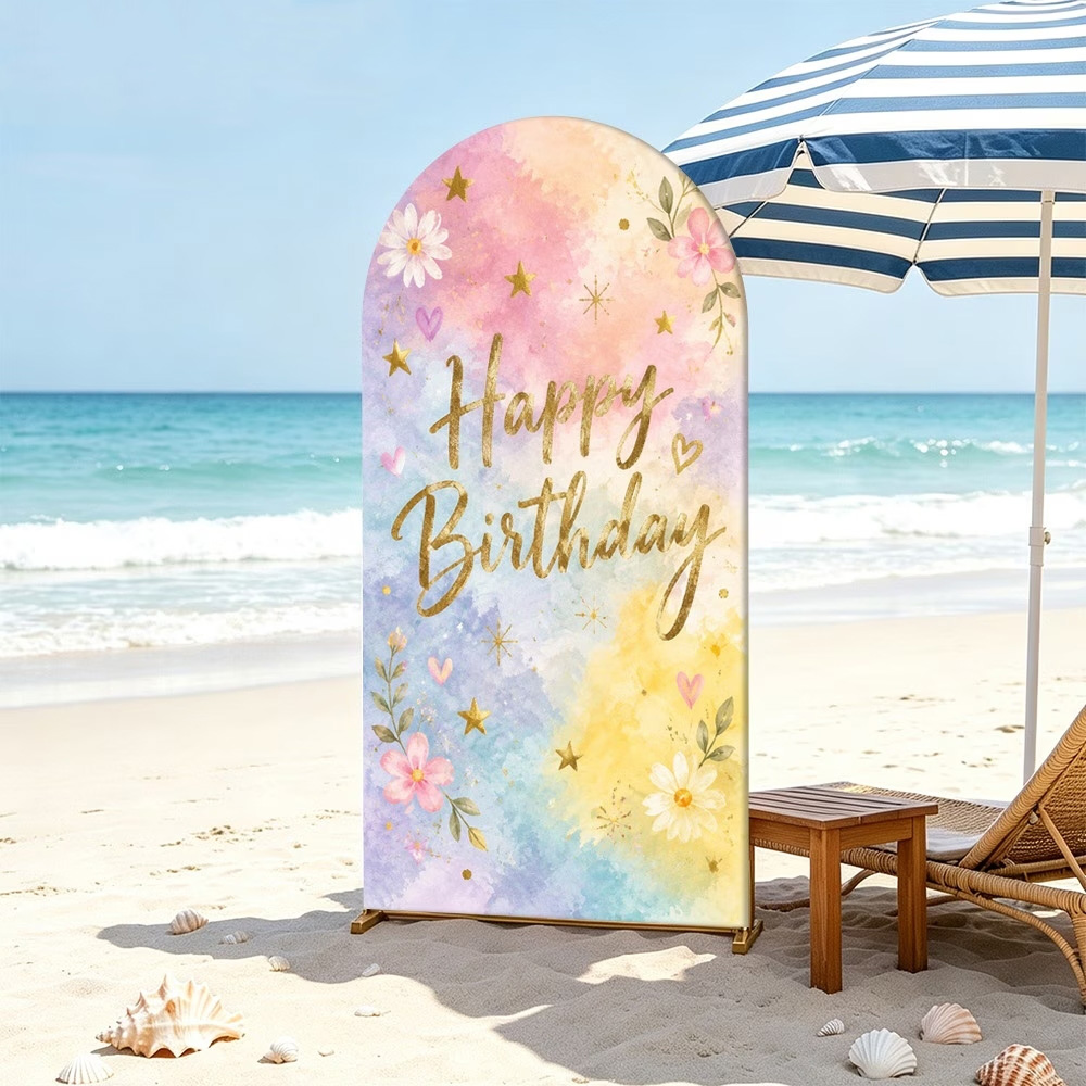 Custom 2-sided Floral Watercol - Dessert Table Backdrop 评论和价格
