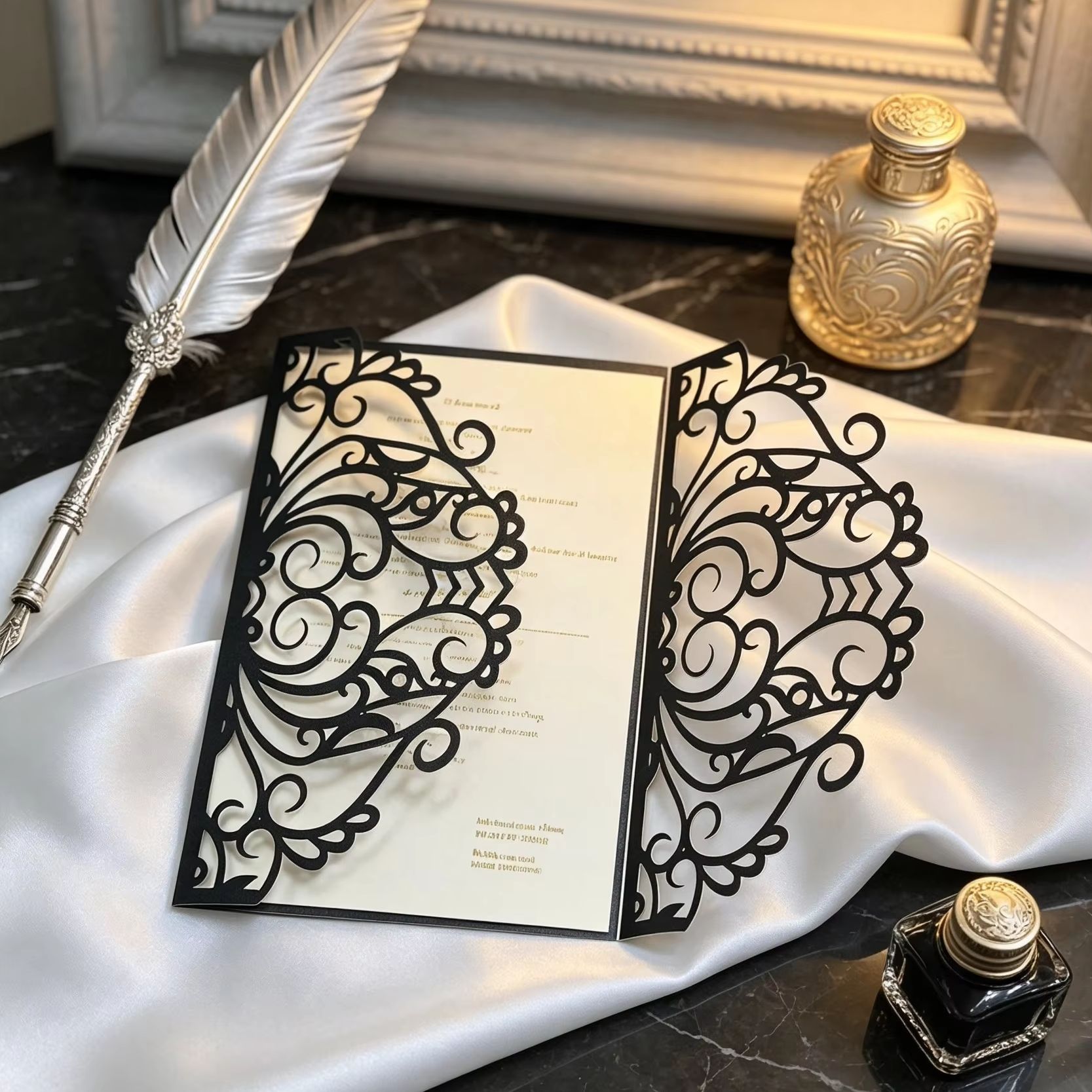 10pcs Custom Laser Cut Wedding - Papercraft Supply Invitation 评论和价格