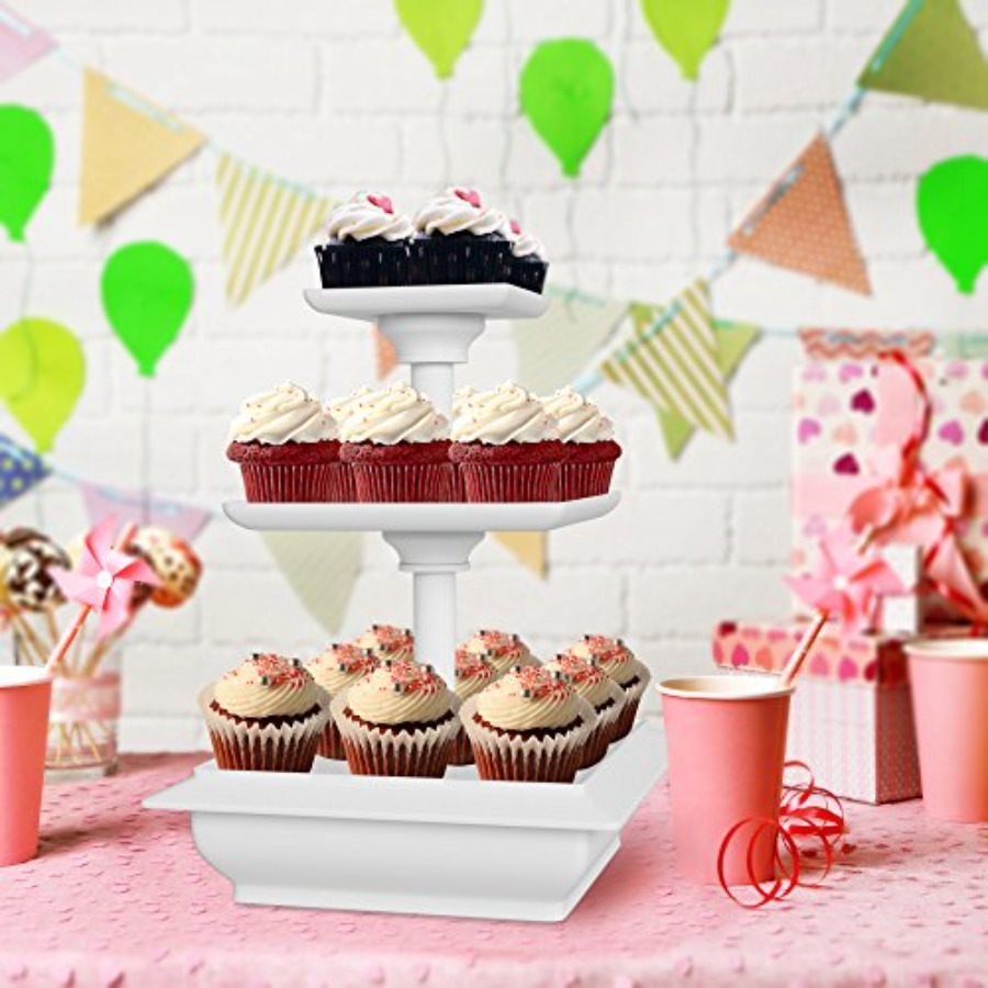 3-Tier Cupcake Stand - Square  - Cupcake Stand Tier 评论和价格